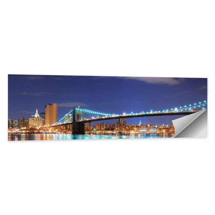 Brooklyn Bridge Night Skyline Wall Art as a poster print