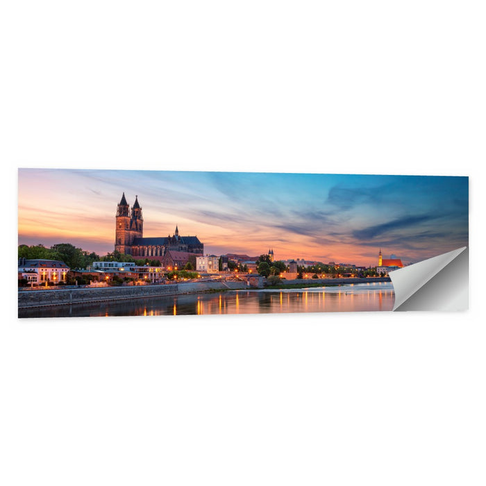 Magdeburg Cathedral at Dusk Wall Art as a poster print