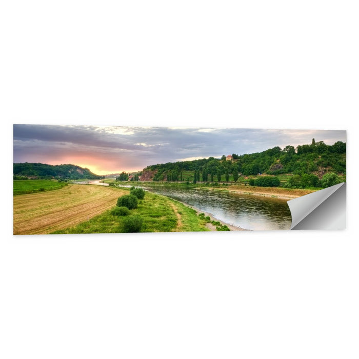 Elbe River at Golden Hour Wall Art as a poster print