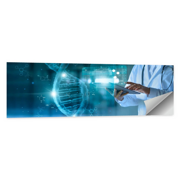 Doctor with Dna Helix Wall Art as a poster print