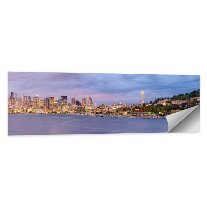Seattle Skyline at Dusk Wall Art as a poster print