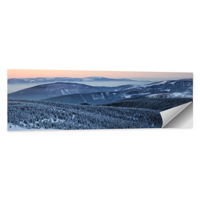 Jeseníky Winter Mist Wall Art as a poster print