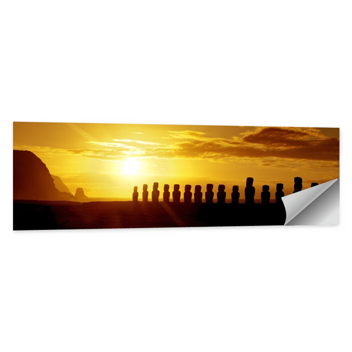 Easter Island Moai at Sunset Wall Art as a poster print