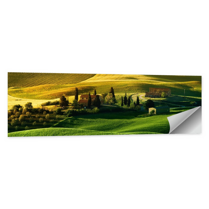 Tuscany Fields at Golden Hour Wall Art as a poster print