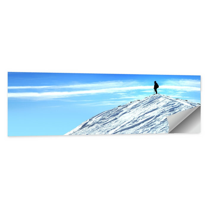 Mountaineer Summit Silhouette Wall Art as a poster print