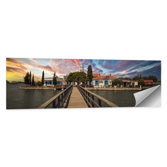 Agios Achilleios Monastery at Sunset Wall Art as a poster print