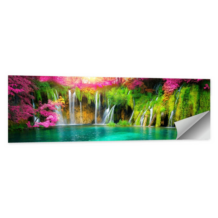 Plitvice Falls in Golden Light Wall Art as a poster print