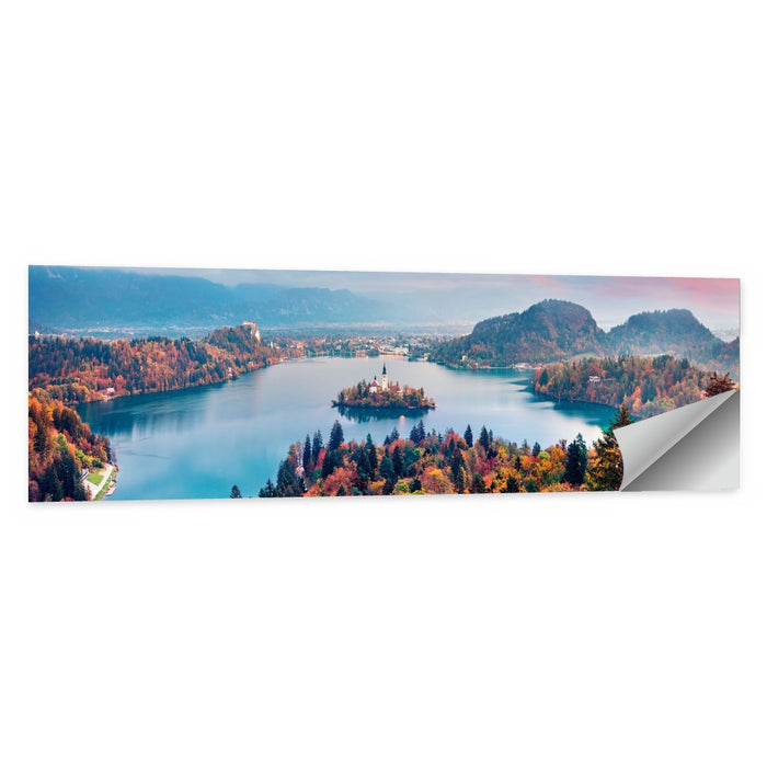 Sunset Over Lake Bled Wall Art as a poster print