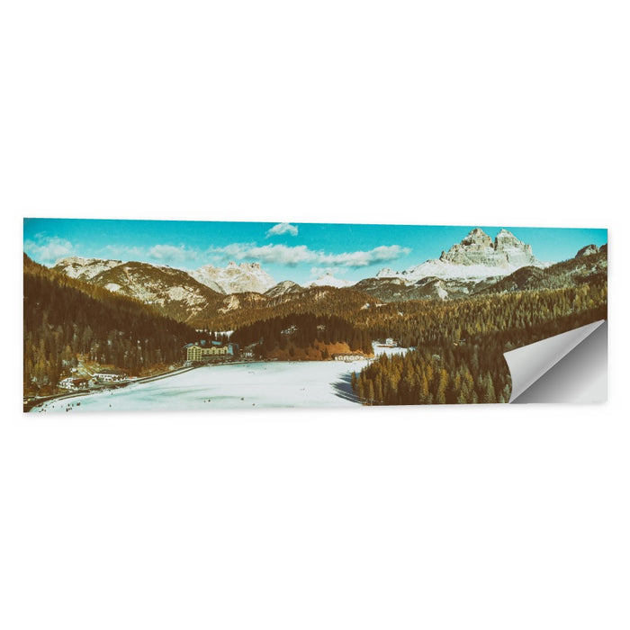 Lago Di Misurina Winter View Wall Art as a poster print