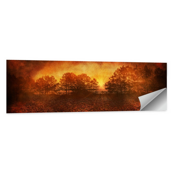 Autumn Forest Sunset Wall Art as a poster print