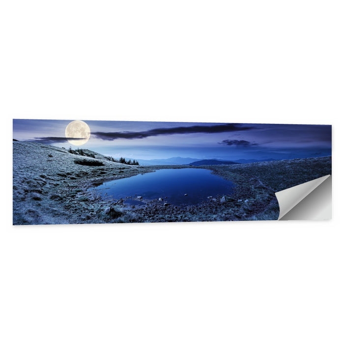 Mountain Lake at Night Wall Art as a poster print