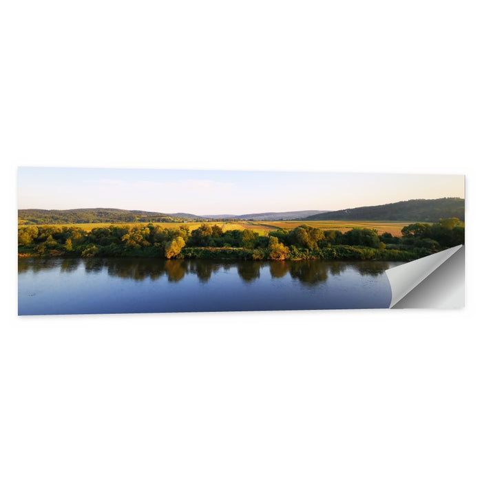 Peaceful River Sunset Wall Art as a poster print
