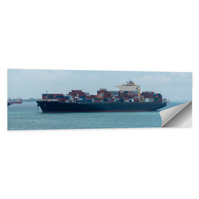 Harbor Container Ship at Sea Wall Art as a poster print