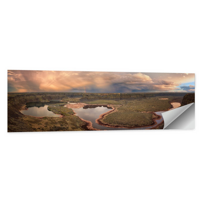 Soap Lake Storm Rainbow Wall Art as a poster print