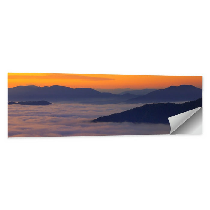 Cloud Sea Over Mountains at Golden Dawn Wall Art as a poster print