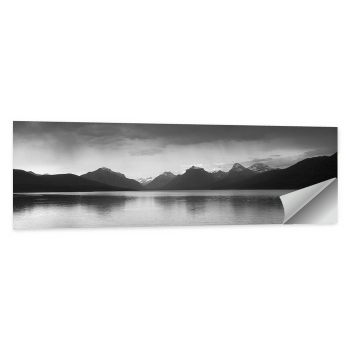 Lake Mcdonald Monochrome Reflection Wall Art as a poster print