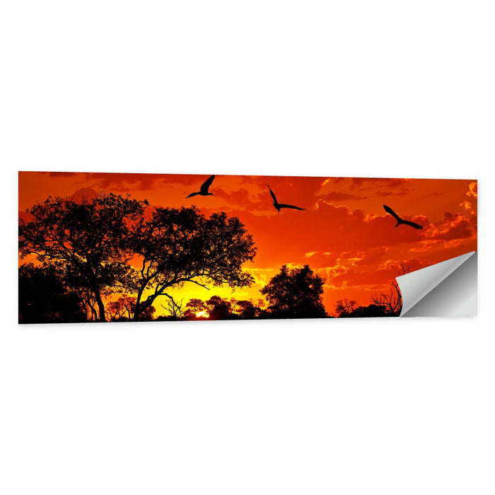 African Sunset Silhouette Wall Art as a poster print