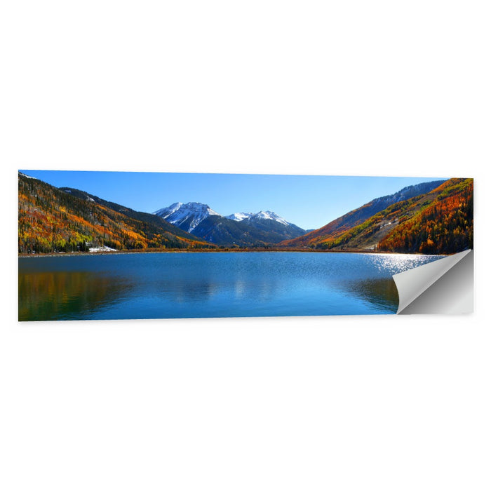 Crystal Lake Colorado Autumn Reflection Wall Art as a poster print
