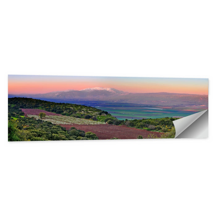 Mount Hermon Sunset Over Farmland Wall Art as a poster print