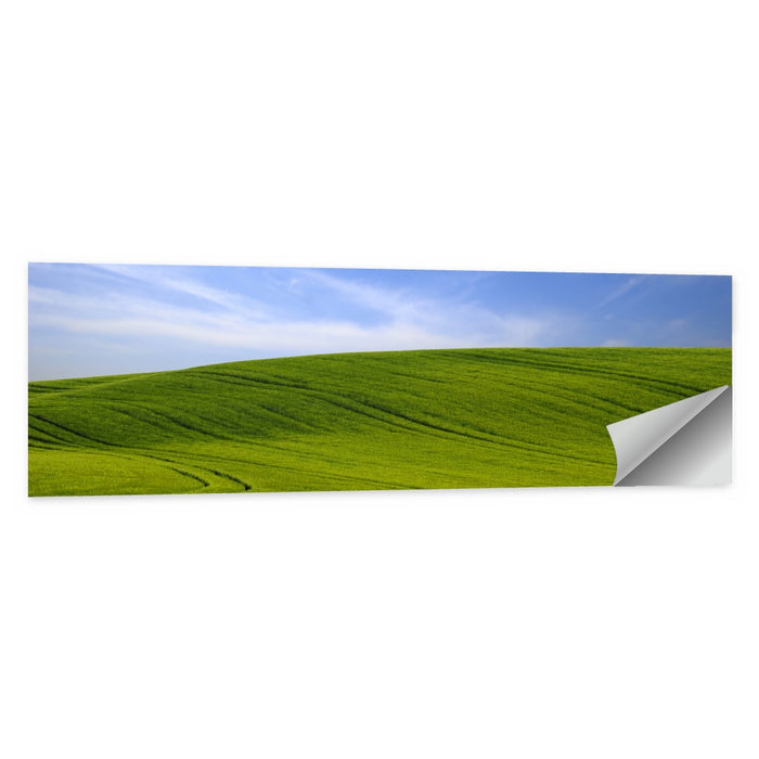 Rolling Green Hill with Blue Sky Wall Art as a poster print