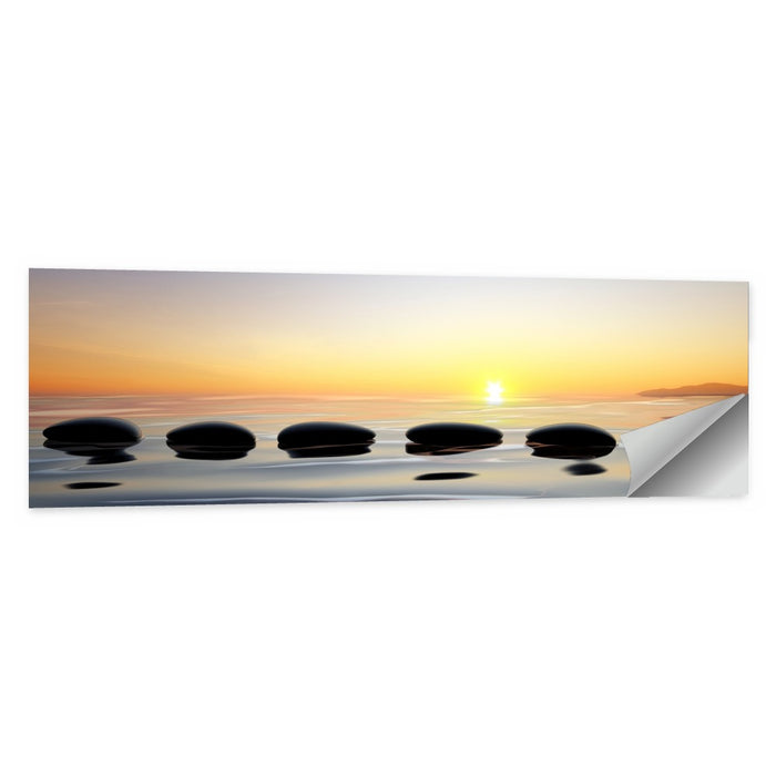 Zen Stones at Sunset Wall Art as a poster print