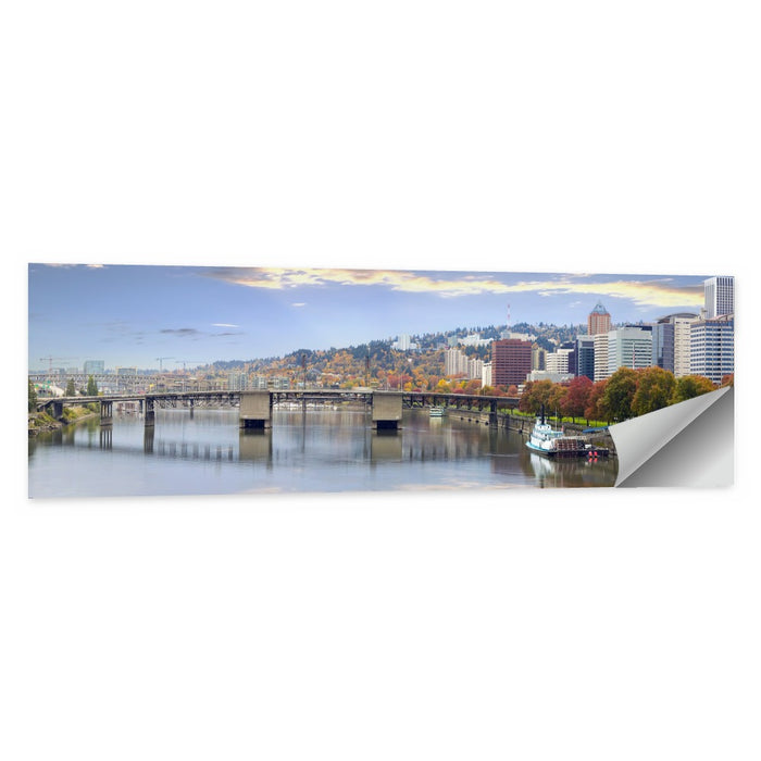Portland Hawthorne Bridge Skyline Wall Art as a poster print