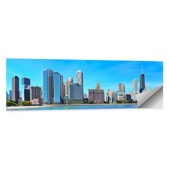 Chicago Lakeshore Skyline Wall Art as a poster print