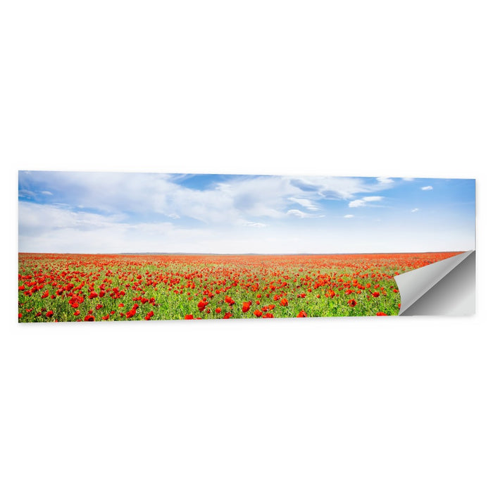 Red Poppy Field Wall Art as a poster print