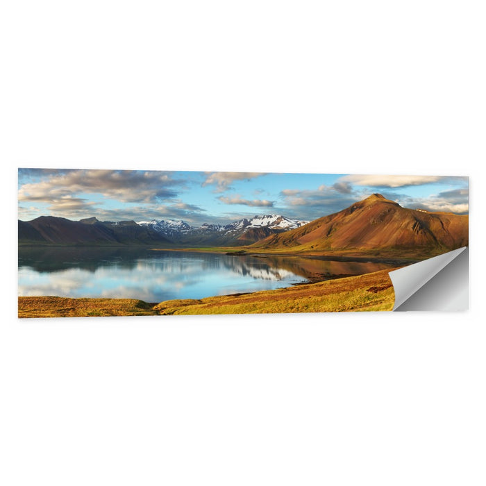 Icelandic Mountain Lake at Golden Hour Wall Art as a poster print