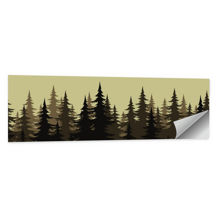 Fir Tree Silhouettes Wall Art as a poster print