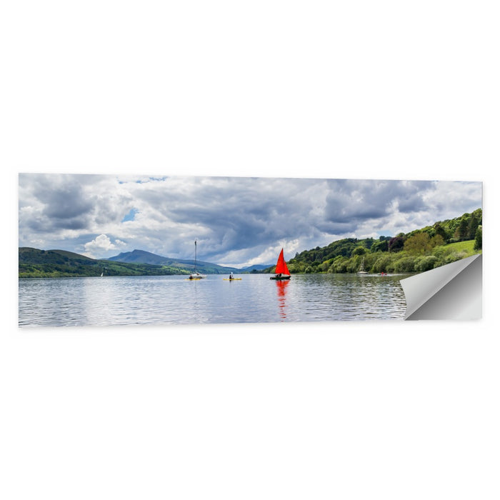 Bala Lake Sailboat Reflection Wall Art as a poster print