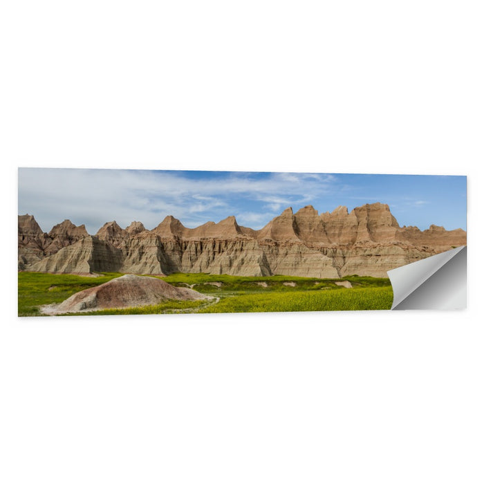 Badlands Meadow and Rock Formations Wall Art as a poster print