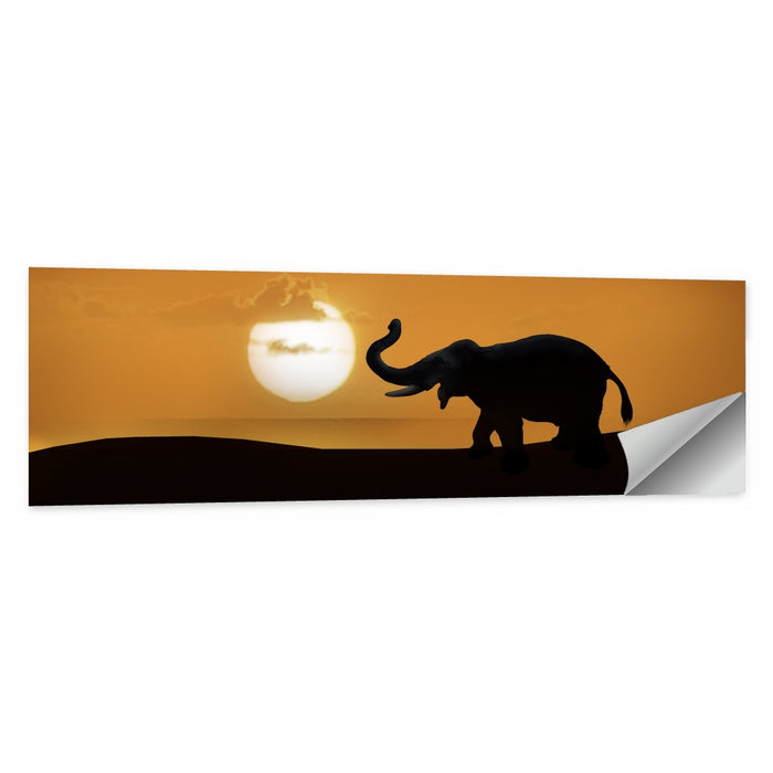 Elephant at Sunset Wall Art as a poster print