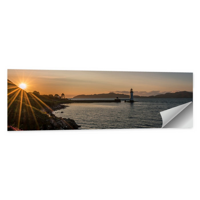 Dunollie Lighthouse Golden Hour Wall Art as a poster print