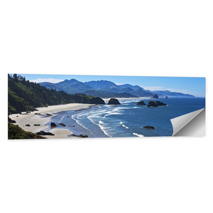 Cannon Beach Morning Shoreline Wall Art as a poster print