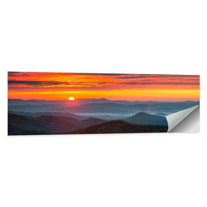 Blue Ridge Sunrise Over Misty Ridges Wall Art as a poster print
