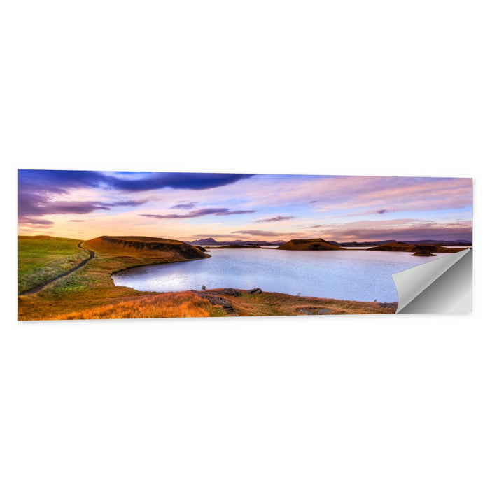 Sunset Over Lake Myvatn Wall Art as a poster print