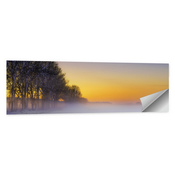 Winter Fog at Sunset Wall Art as a poster print