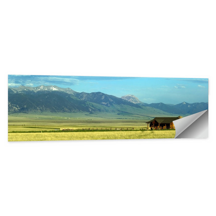 Montana Mountain Ranch Wall Art as a poster print