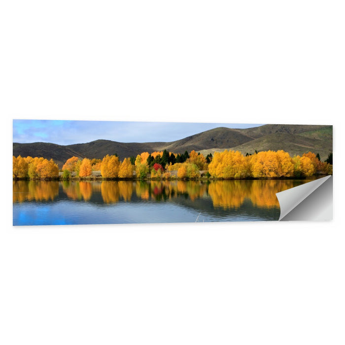 Lake Ruataniwha Autumn Reflection Wall Art as a poster print