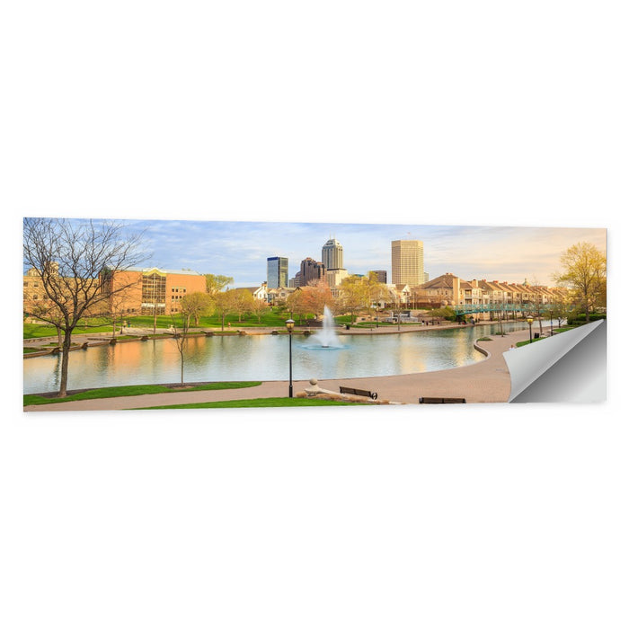 Indianapolis Central Canal Skyline Wall Art as a poster print