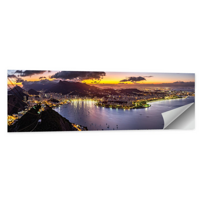 Rio De Janeiro Night Skyline Wall Art as a poster print