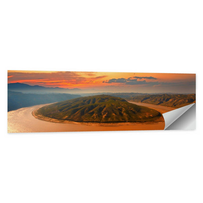 Yellow River Qianshan Bend Wall Art as a poster print