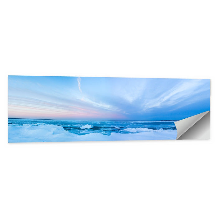 Frozen Blue Seascape Wall Art as a poster print