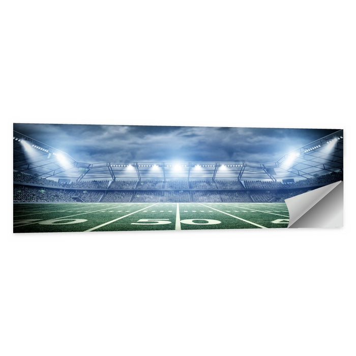 Floodlit Soccer Stadium at Night Wall Art as a poster print