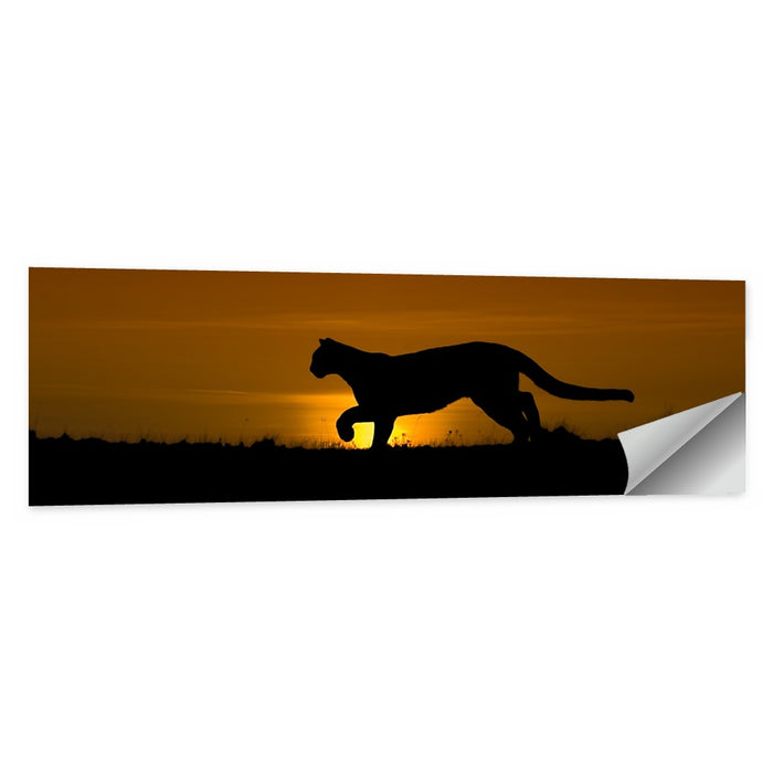 Cougar Silhouette at Sunset Wall Art as a poster print
