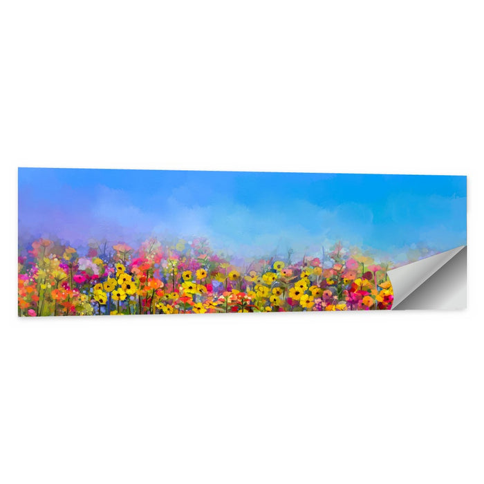 Cornflower and Daisy Meadow Wall Art as a poster print