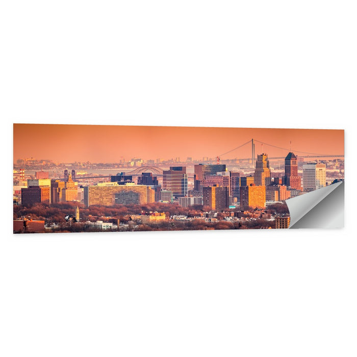 Newark Golden Hour Skyline Wall Art as a poster print