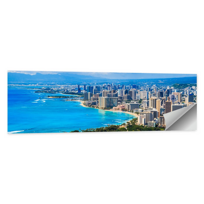 Honolulu Skyline Wall Art as a poster print