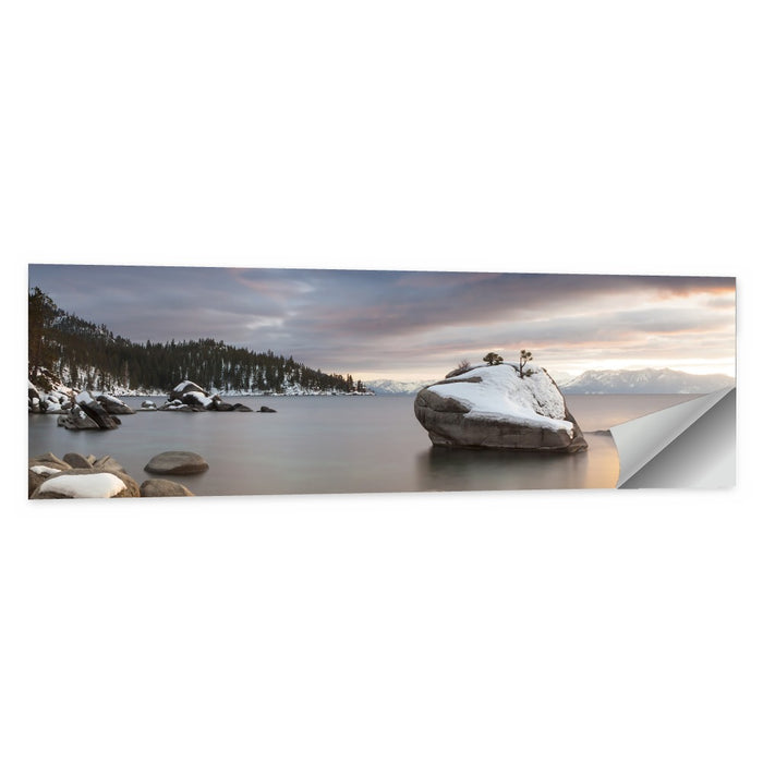 Bonsai Rock Winter Sunset Wall Art as a poster print